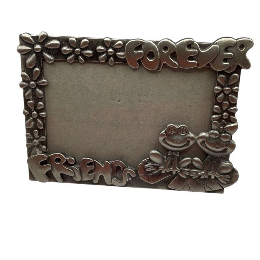 Pewter Picture Frame Forever Friends Frogs on Lily Pad 6X4